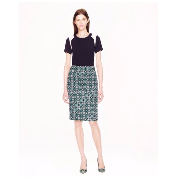 J. Crew Dresses & Skirts - J. Crew Lattice Medallion Celtic Link High Waist Pencil Skirt Size 6 NWT Classic
